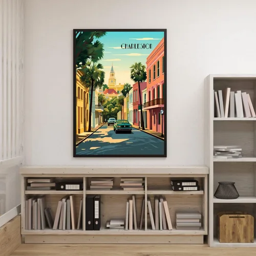 Miniatura 7 de Turnip Designs 8X10 sin marco Charleston Carolina del Sur Retro Ciudad Urbano Paisaje Arte Impresión Póster Ilustración Decoración del Hogar RC005