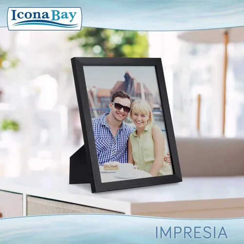 Miniatura 3 de Icona Bay Impresia Collection - Marco de fotos negro de 8 x 10 pulgadas, diseño moderno y simple, soporte de mesa y ganchos para colgar en la pared