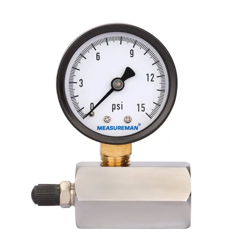 Miniatura 15 de MEASUREMAN Conjunto de medidor de presión de gas de latón de 2", conexión FNPT de 3/4", 0-30 psi/kpa, +/-3-2-3% de precisión