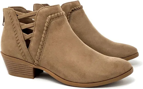 Miniatura 3 de Soda Sincere - Botines de tacón bajo para mujer con correas elásticas cruzadas