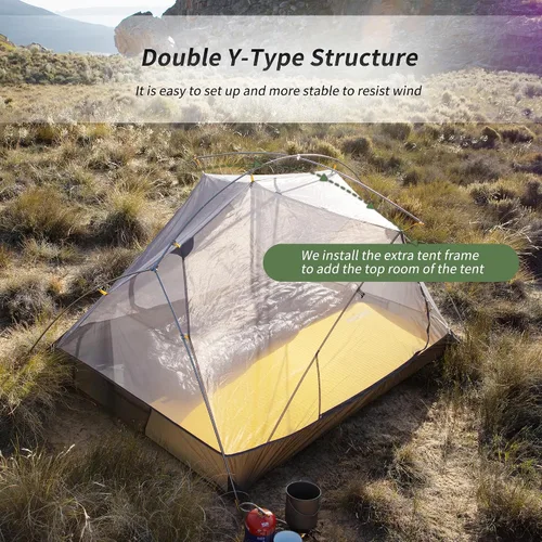 Miniatura 4 de Naturehike Mongar - Tienda de campaña para 2 personas, 3 estaciones, Tienda de campaña para mochileros ultraliviana para senderismo, Ciclismo