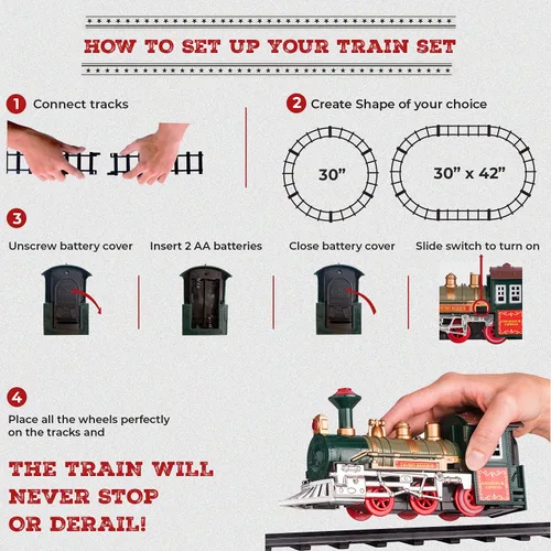 Miniatura 7 de Juego de tren eléctrico para niños de 4 a 8 años Juego de trenes para niños de 4 a 8 años Juegos de trenes a batería con luces y sonidos, motor
