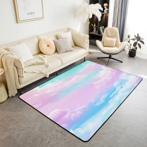Miniatura 14 de Alfombra retro floral bohemia para sala de estar, alfombra de área de 5 x 7 pies para niños, pintura al óleo y flores, alfombra decorativa