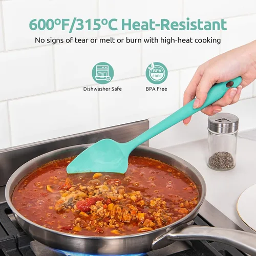 Miniatura 3 de U-Taste Espátulas de silicona resistentes al calor de 600ºF: Raspador de horneado de silicona flexible de grado alimentario, utensilios de cocina