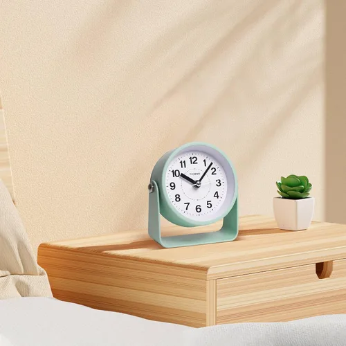 Miniatura 7 de Reloj de alarma analógico TIMESS, silencioso con movimiento de cuarzo, funciona con pilas con función de repetición de alarma y luz bajo demanda