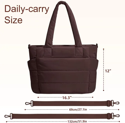 Miniatura 4 de Bolso de mano acolchado para mujer, bolso grande de enfermera, bolso de hombro con cremallera para trabajo y viajes