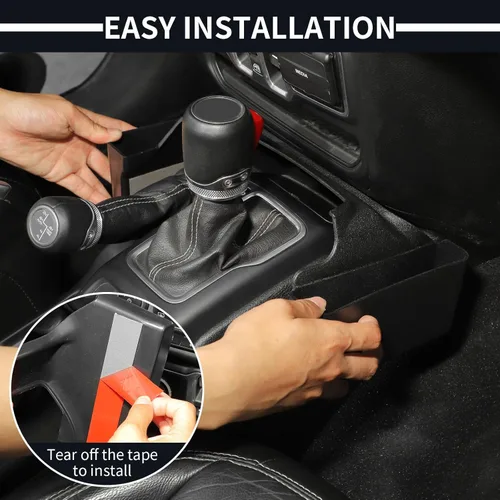 Miniatura 4 de JWWY - Caja de almacenamiento para palanca de cambios compatible con consolas centrales y organizadores de maletero para Jeep Wrangler JL JLU