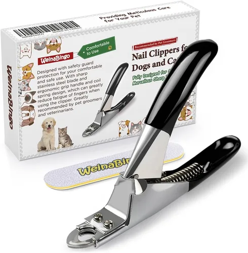 Cortaúñas para perros y gatos, recortador profesional de garras para mascotas con lima de uñas gratis, hoja afilada de acero inoxidable, asas