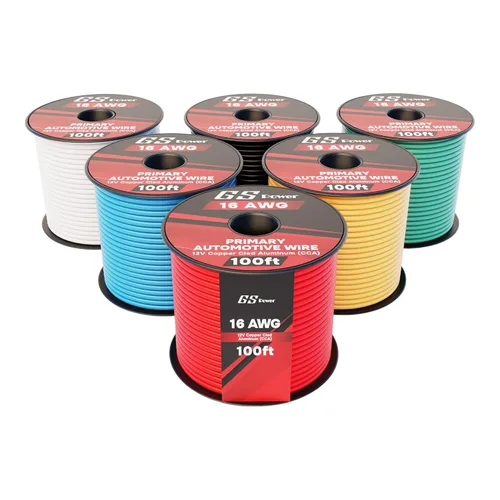 Miniatura 16 de GS Power Cable de calibre 10 CCA de 400 pies para automóvil, 4 colores de 100 pies por rollo, 10 AWG 12 V, cable eléctrico de altavoz flexible