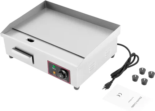 Miniatura 7 de Parrilla eléctrica de acero inoxidable, parrilla plana de 22 pulgadas, parrilla eléctrica comercial, control de temperatura ajustable de 122 ° F-572