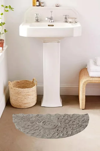 Miniatura 13 de Home Weavers Bell Flower Collection - Tapetes de baño copetudos 100 % algodón, extrasuaves y absorbentes, antideslizantes, lavables a máquina, lino
