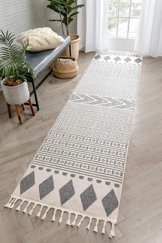 Miniatura 10 de Well Woven Alfombra de enrejado marroquí, color azul claro