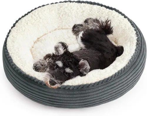Miniatura 55 de Love's cabin Cama redonda acolchada para gatos y perros, cama para mascotas de 20 pulgadas para gatos o perros pequeños, parte inferior Violeta