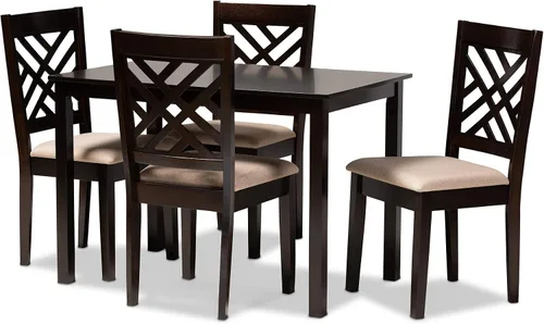 Miniatura 10 de Baxton Studio Caron - Juego de sillas de comedor (2 piezas, madera con acabado marrón oscuro de transición)