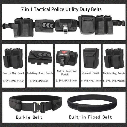 Miniatura 4 de YAKEDA Cinturones Tácticos de Batalla para Hombres - Cinturón Airsoft de Liberación Rápida con Trigger, Cinturones de Servicio Pesado con Bolsas 7 CP