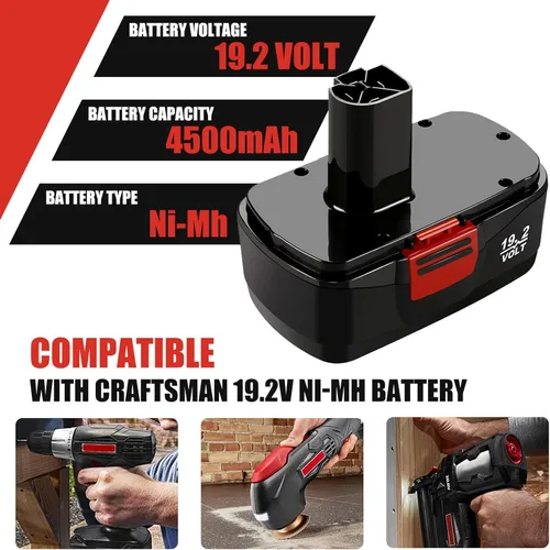 Miniatura 2 de 【1 Pack Upgrade 4.5Ah】C3 Replacement for Craftsman 19.2 Volt Battery Compatible with Craftsman 19.2 Volt Batteries DieHard 130279005 315.113753
