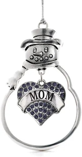 Miniatura 68 de Inspired Silver - Fuerza Aérea - Adorno de Navidad plateado - Adorno de árbol de Navidad con colgante de corazón azul con circonita cúbica