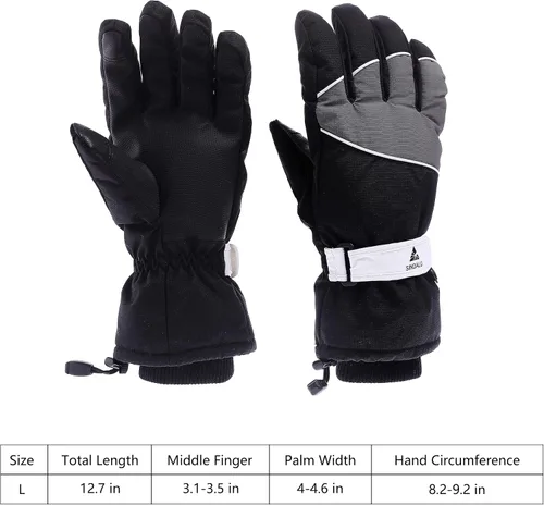 Miniatura 6 de SINDALU Large Waterproof Insulated Ski Gloves Men Women, 200 g Thicken Filler Thermal Winter Gloves, Touch Screen Gloves, Breathable Warm Snowmobile