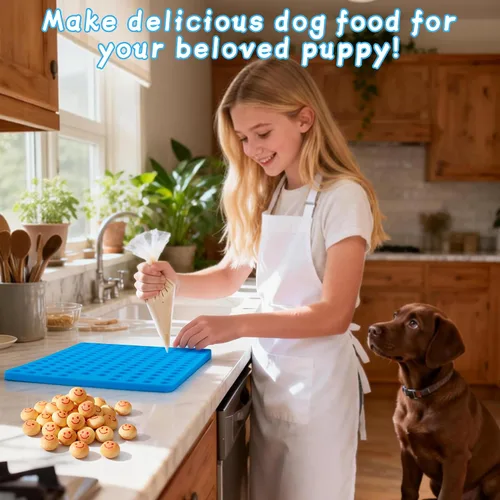 Miniatura 7 de Sidosir 2 moldes redondos de silicona de chocolate para perros, molde antiadherente en forma de semiesfera para hornear golosinas para perros, mini