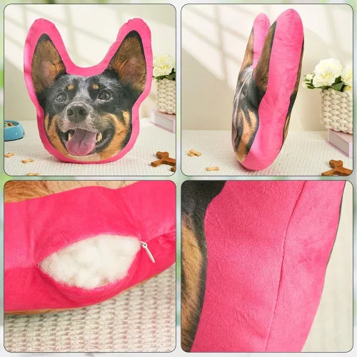 Miniatura 5 de Almohada personalizada – Almohada facial personalizada con imagen para novio, novia, regalo divertido almohada de gato perro para hombres y mujeres