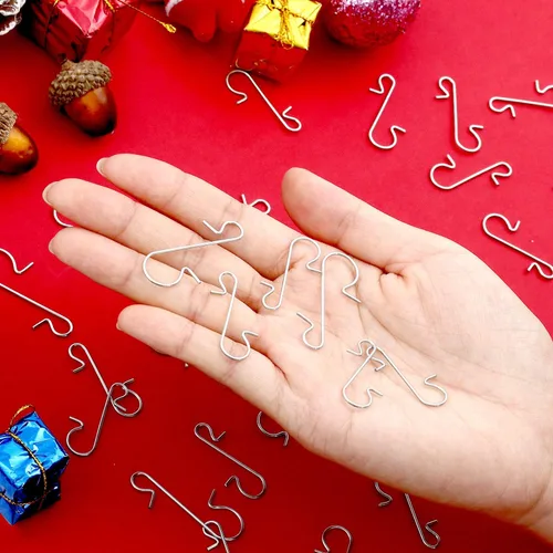 Miniatura 4 de Tatuo 240 ganchos para adornos de Navidad, ganchos de alambre de metal para árbol de Navidad, caja a granel con almacenamiento para decoración