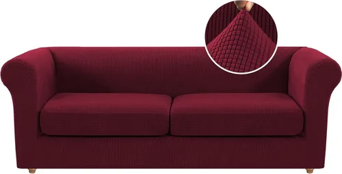 Miniatura 45 de Funda para silla Chesterfield de 2 piezas para sofá de 1 cojín, fundas para silla de brazo alto, 1 asiento, alta elasticidad, lavable, protector