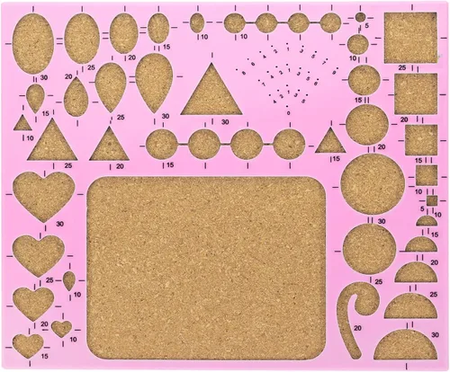Miniatura 7 de PATIKIL Tablero de plantillas de papel de 8 x 7 pulgadas, herramienta engarzadora de moldes para tiras de papel, manualidades, color rojo rosa Rosa