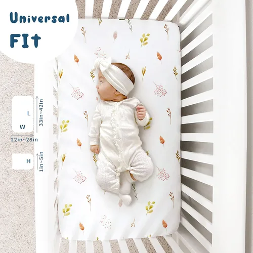 Miniatura 4 de Sábanas ajustables Pack n Play paquete de 3, sábanas Pack n Play de punto de jersey ultra suave y elástico, sábanas ajustables universales