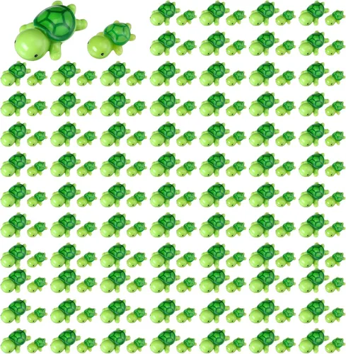 Soaoo 120 mini figuras de tortuga de resina de 1.3 pulgadas/0.9 pulgadas, pequeña estatua de tortuga, mini criaturas marinas, tortuga, animales de