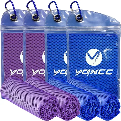 Miniatura 8 de YQXCC Paquete de 4 toallas refrescantes, 40 x 12 pulgadas, toalla de cuello frío hielo, microfibra suave y transpirable para gimnasio, yoga, golf