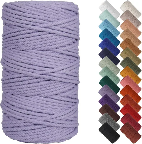 Miniatura 140 de NOANTA - Cuerda de macramé color beige natural, 1/8 pulgadas (3 mm) x 109 yardas (100 metros), cuerda de algodón colorido para colgar en la pared