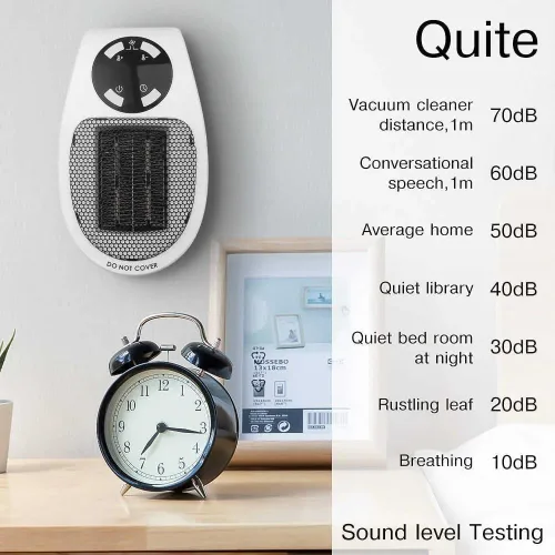 Miniatura 5 de Mini calentador de espacio de 450 W con detección de temperatura, toma de pared remota, calentador de espacio eléctrico como se ve en la televisión