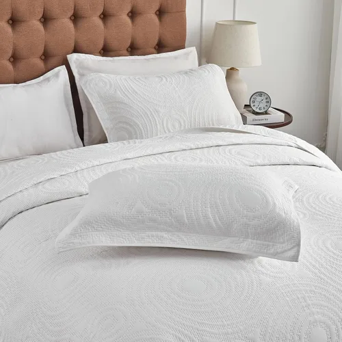 Miniatura 5 de Juego de colcha extragrande Kingnex para cama King 128x120, juego de edredón ligero para cama King extra alta y ancha o Cal King, incluye 1 edredón