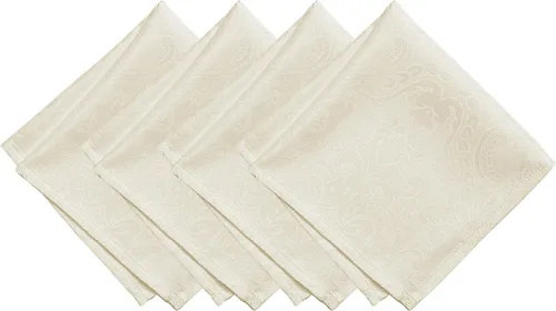 Miniatura 10 de Elrene Home Fashions Caiden Elegance Servilletas de tela de damasco (juego de 4), 17 x 17 pulgadas, color dorado