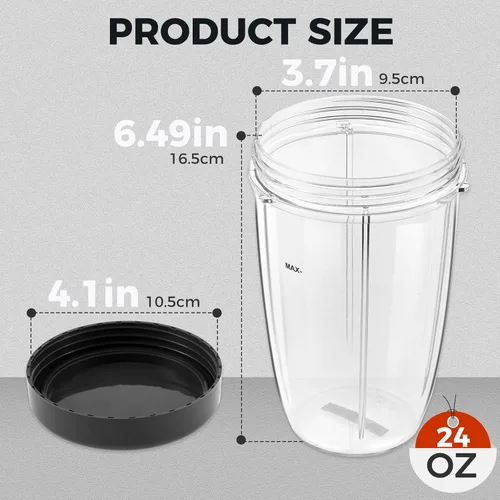Miniatura 30 de Vasos de licuadora de repuesto para licuadora Nutribullet de 18 onzas con tapa, compatible con Nutribullet 600 W 900 W licuadora exprimidor