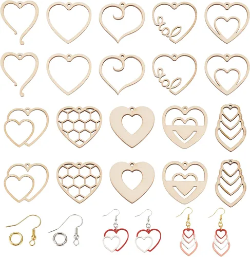 Miniatura 16 de Juego de 20 piezas de aretes de bola deportiva para fútbol, baloncesto, rugby, dijes de madera, 5 estilos, aretes de bola deportiva con ganchos
