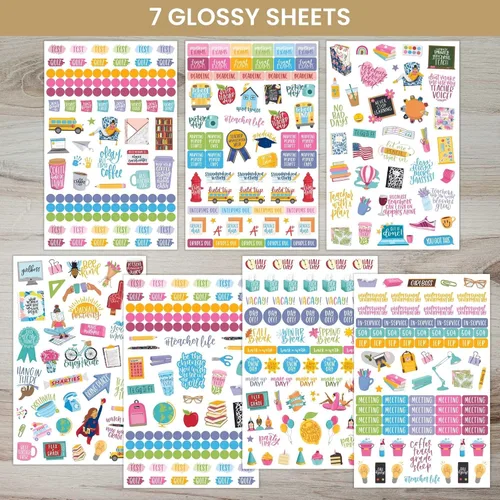 Miniatura 2 de bloom daily planners Paquete de calcomanías para planificador de profesores, calcomanías de planificación temática escolar para profesores