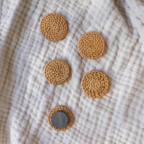 Miniatura 6 de SiennaFox - Imanes grandes de cerámica para nevera de ratán de 1.18 pulgadas, decoración bohemia para el hogar, oficina, pizarra blanca, casillero
