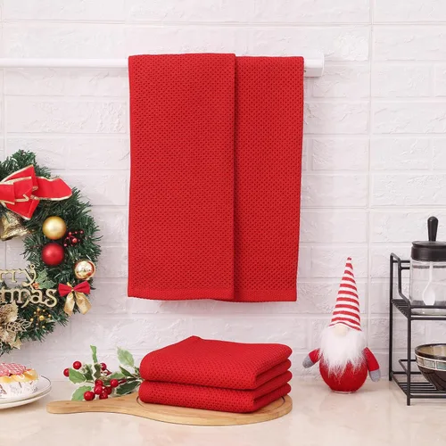 Miniatura 527 de Kitinjoy - Paños de cocina de 100 % algodón, tela de tejido gofrado, paño de limpieza ultrasuave, absorbente y de secado rápido. Beige