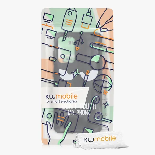 Miniatura 7 de kwmobile Funda de silicona TPU compatible con Samsung Galaxy A52 / A52 5G / A52s 5G - Funda suave - Don't Touch My Phone Blanco/Negro