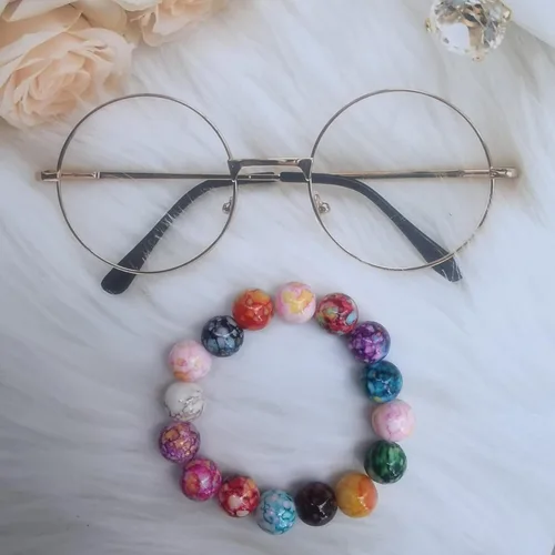 Miniatura 5 de 200 cuentas de cristal acrílico para hacer joyas, cuentas redondas sueltas, dijes, patrones de tinta para pulseras, aretes, collares, anillos