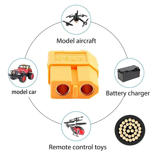 Miniatura 5 de xiwai Cable de extensión XT60 12AWG hembra a conector hembra para estación de energía de batería RC con panel solar (1.6 pies)