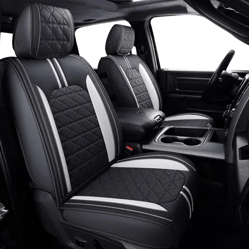 Miniatura 9 de YIERTAI - Fundas de asiento para Dodge RAM, camionetas 2009-2025 2026, 1500/2500/3500HD, Set completo, solo para asientos delanteros, de doble 2