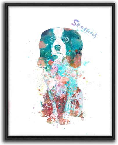 Miniatura 7 de Personal-Prints Regalo de arte personalizado para pared de perro, impresión artística moderna personalizada única de estilo acuarela La raza