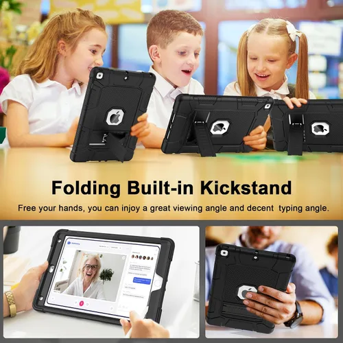 Miniatura 7 de Funda para iPad de 7ª/8ª generación, funda para iPad 10.2, híbrida, resistente, a prueba de golpes, funda de protección contra caídas construida
