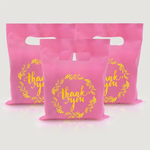 Miniatura 9 de TOSPARTY 100 bolsas negras de agradecimiento para camisetas, bolsas de plástico a granel para restaurantes, 8.7 x 4.1 x 11.6 pulgadas