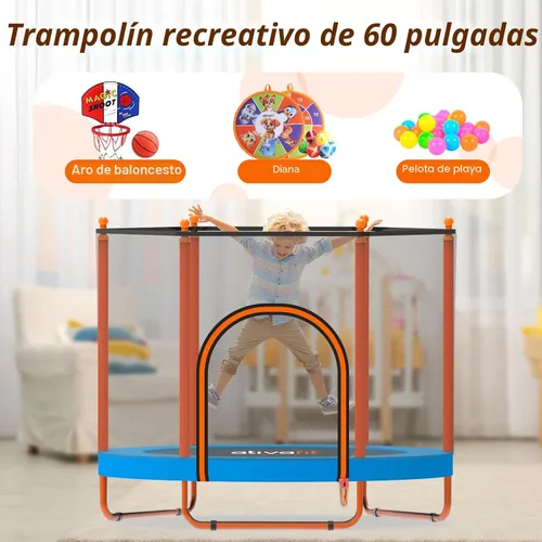 Miniatura 4 de Ativafit - Cama elástica de 60 pulgadas, para interiores y exteriores, para niños de 1 a 8 años, cama elástica recreativa de 5 pies para niños