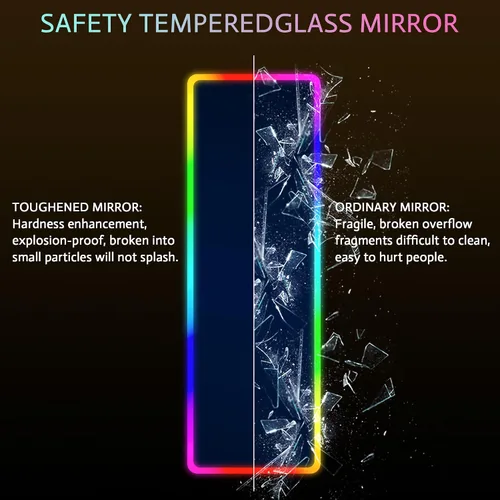 Miniatura 6 de Vlsrka Espejo de longitud completa de 47x16 pulgadas con luces RGB, espejo iluminado LED para colgar sobre la puerta, cuerpo completo, iluminación