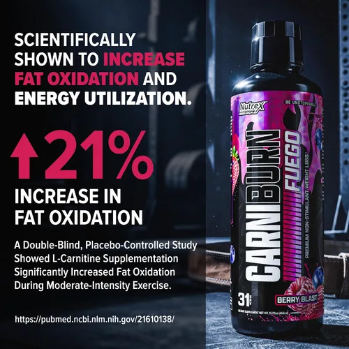 Miniatura 4 de Nutrex Research CARNIBURN Advanced L Carnitina líquida 3000mg con MitoBurn, InnoSlim y GBBGO (31 porciones, Berry Blast)