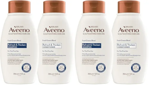 Miniatura 8 de Aveeno Fresh Greens Juego de Champú y Acondicionador, Sin Sulfatos, Clarificante y Voluminizante para Cabello Fino o Delgado, Romero, Menta, Pepino